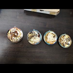 1978 Oneida Silver Plate Four Xmas Ornaments